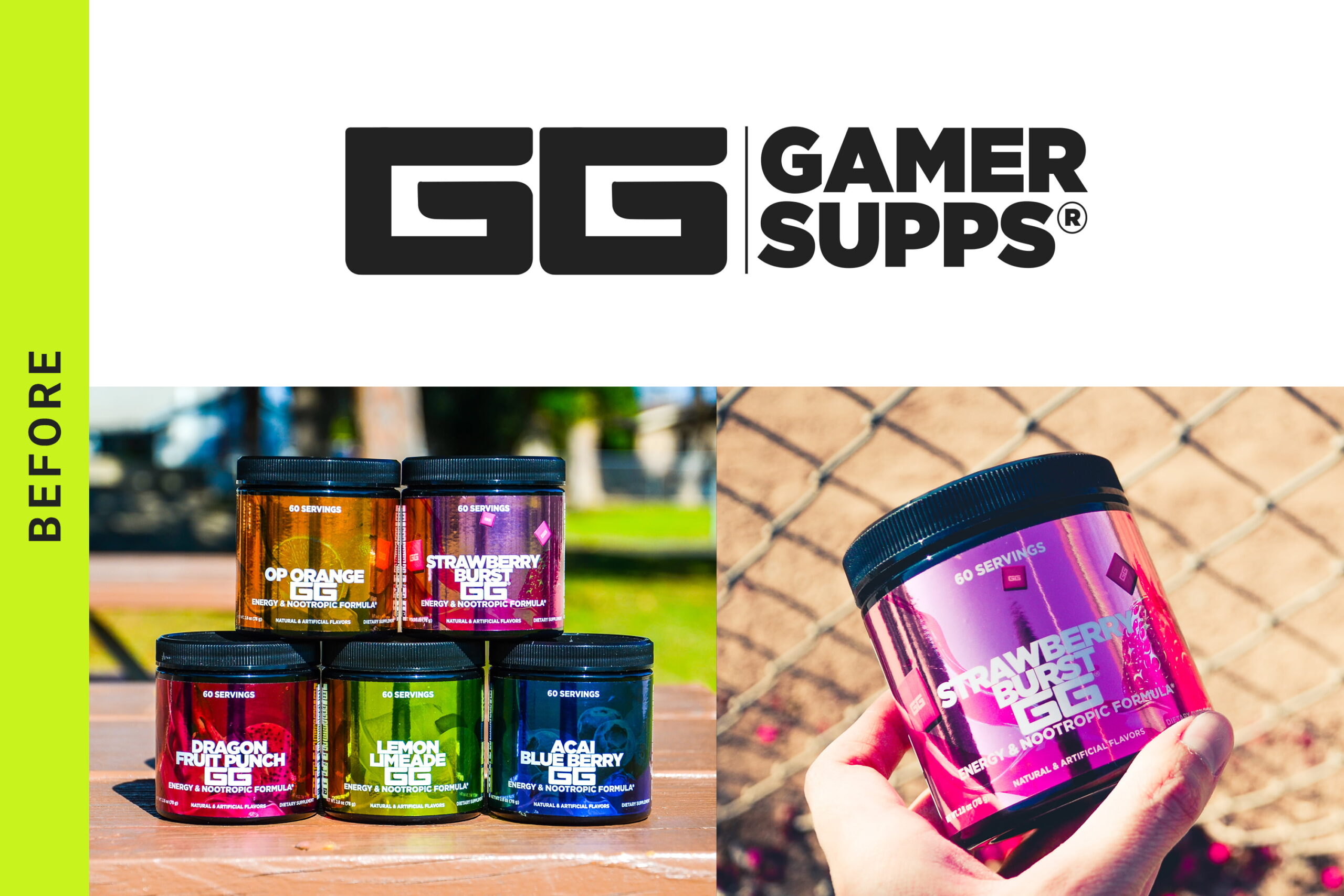 The original legacy branding and logo for Gamer Supps prior to the brand refresh.