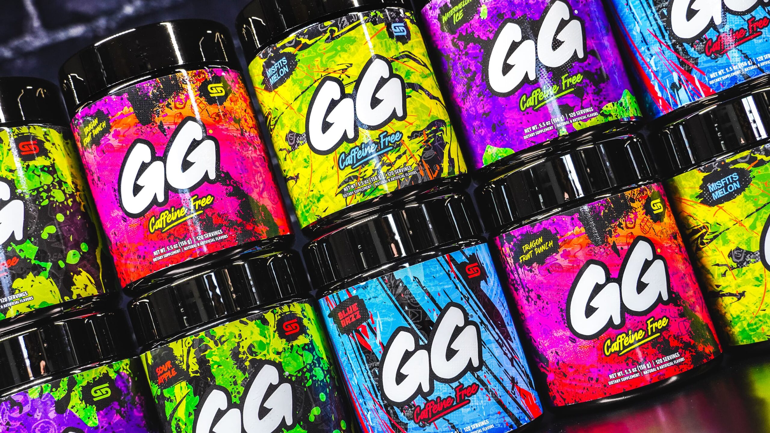 A real-life lifestyle photo of various GG Energy tubs.
